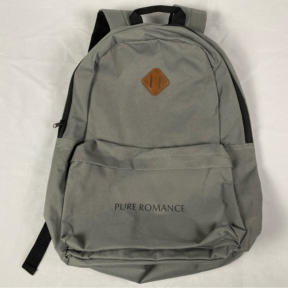 Pure Romance Gray Canvas Backpack for Men and Women